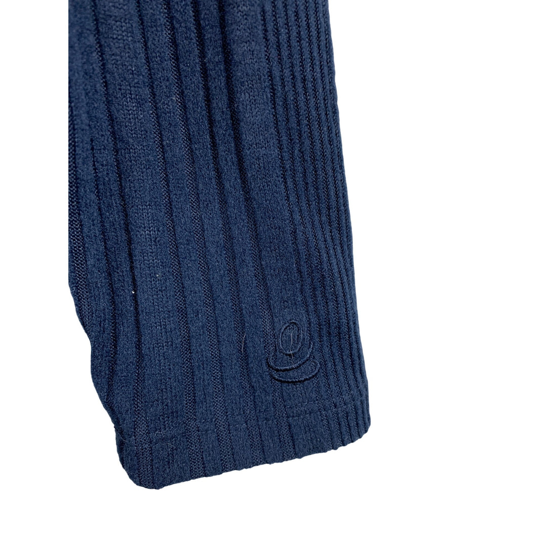 Cuddl Duds Womens Ribbed Navy Button-Up Cardigan S Polyester/Spandex