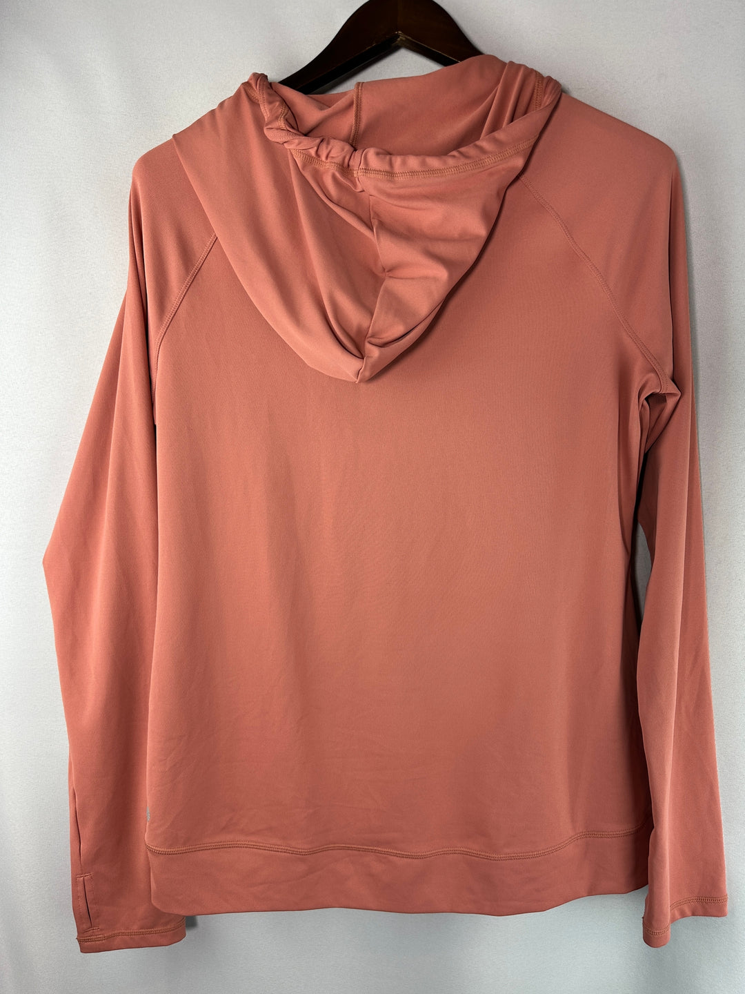 Womens Zella Rust Mesh Yoke Moisture Wicking Performance Hoodie Size L