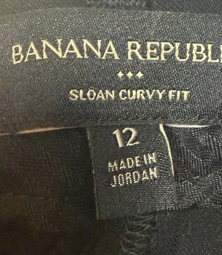 Banana Republic Sloan Curvy Fit Black Ankle Pants Size 12 NWT Work Business Casual