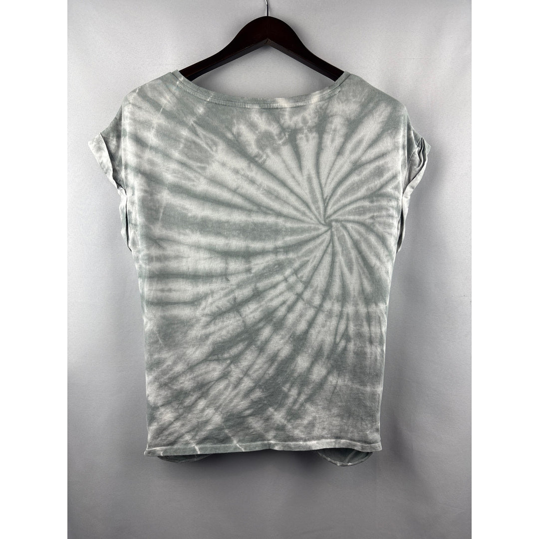 Women’s Lucky Brand Medium Sage Green & White Tie-Dyed T-Shirt