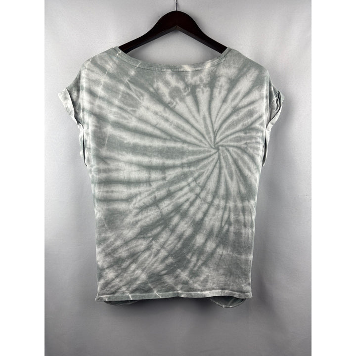 Women’s Lucky Brand Medium Sage Green & White Tie-Dyed T-Shirt