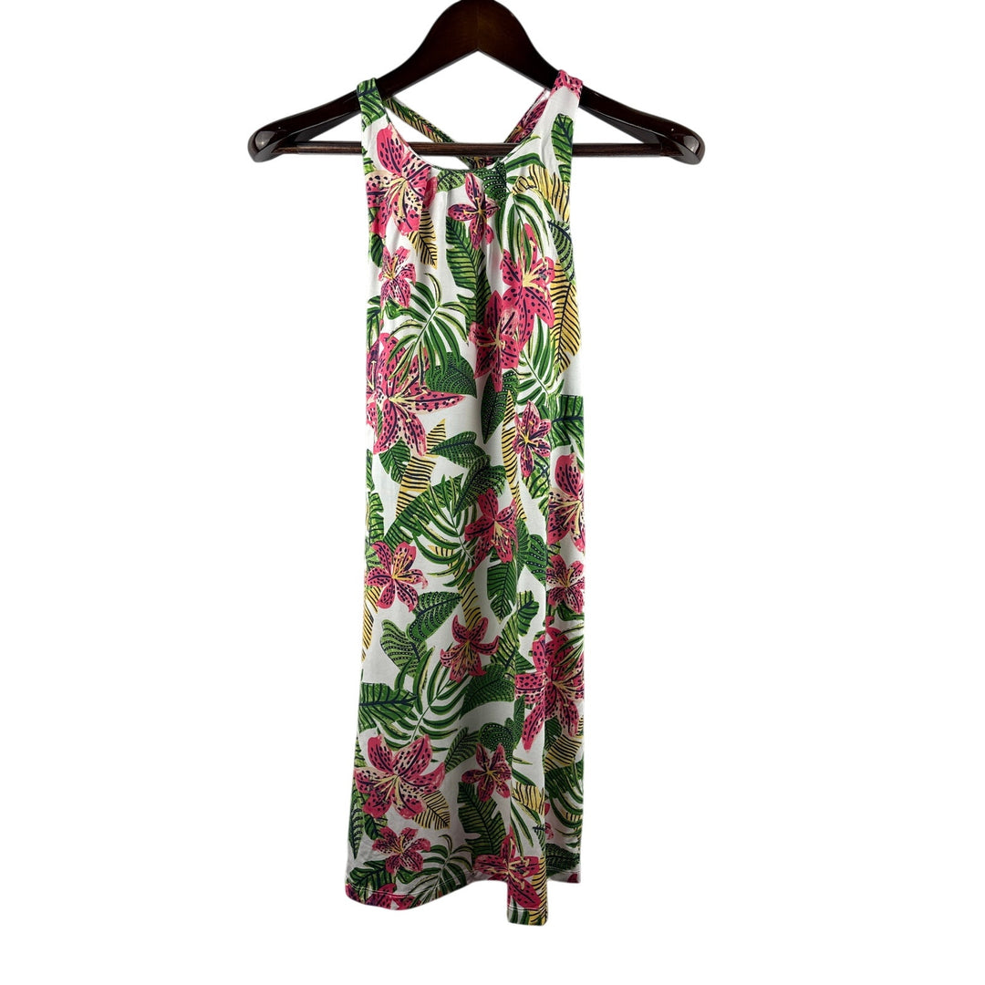 Women’s Tori Richard Small White Floral Patterned Halter Dress