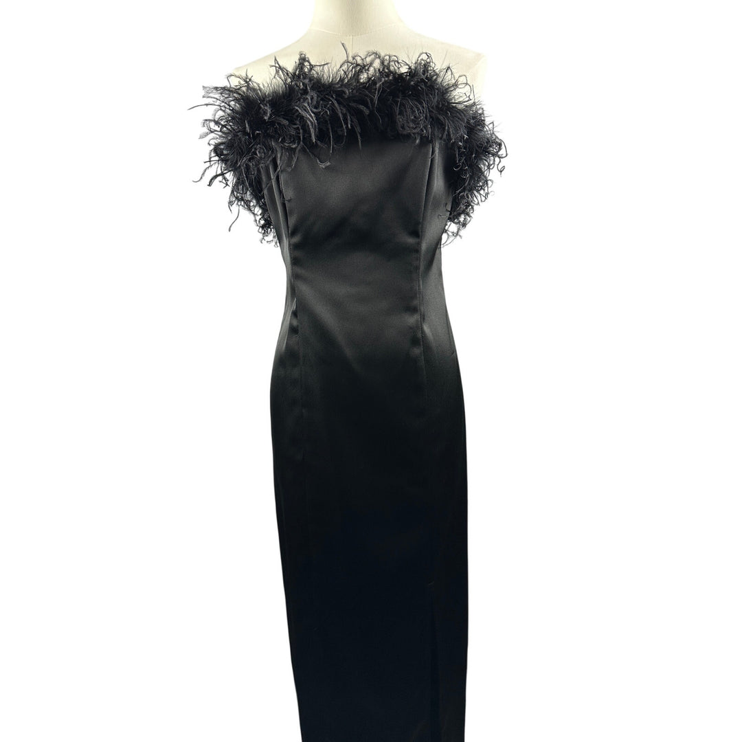 Jump Apparel Co Black Dress With Feather Size 5 To 6 – Luqsee