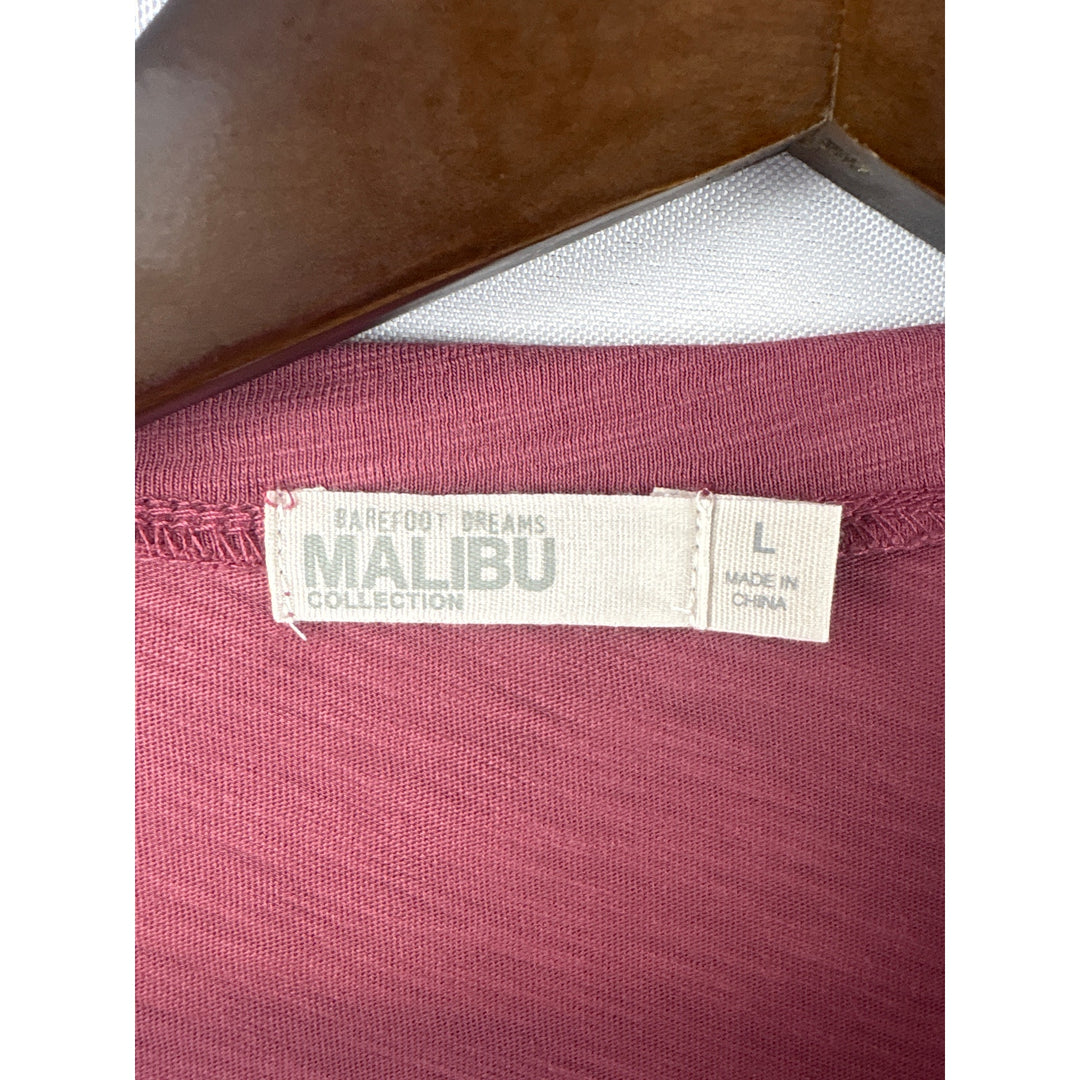 Women’s Barefoot Dreams Malibu Large Brick Red Long Sleeve Shirt