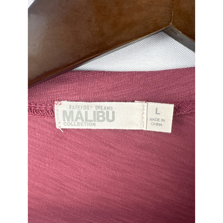 Women’s Barefoot Dreams Malibu Large Brick Red Long Sleeve Shirt