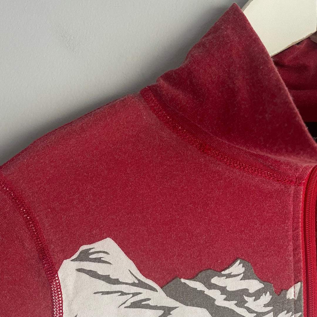 Neve Garmisch Silk Wool Blend Red Creme Quarter Zip Ski Courchevel Baselayer XS
