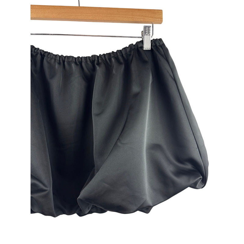 Women’s WHATWEWORE Size 10 Black Satin Mini Bubble Skirt