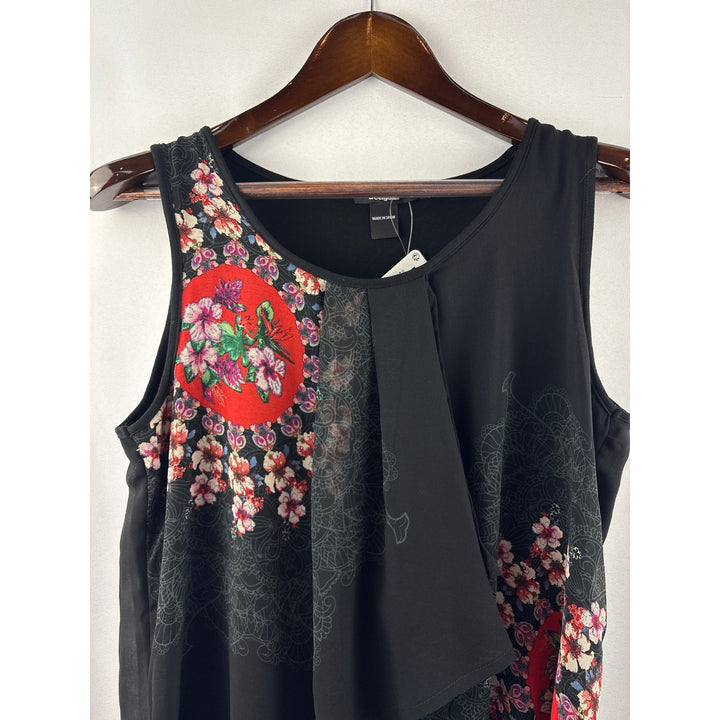 Women’s Desigual Large Black Floral Sleeveless Blouse