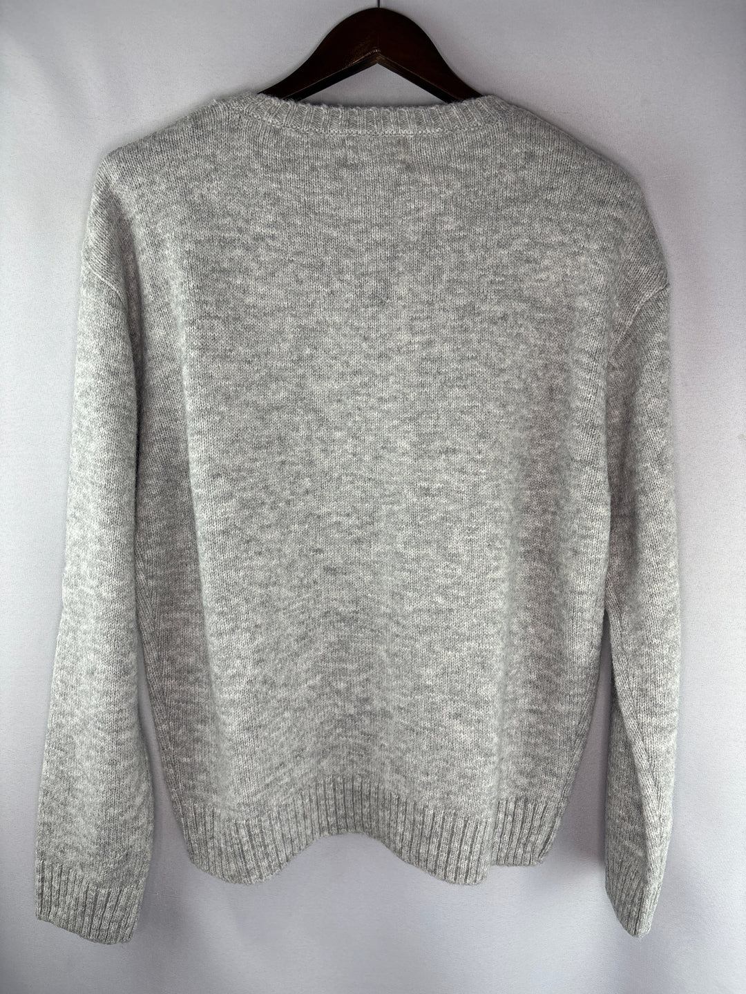 Womens Moia One Size Light Gray Alpaca Blend Crewneck Sweater