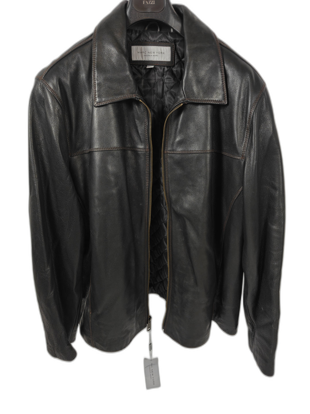Mens Marc New York Leather Jacket Black 4XLT