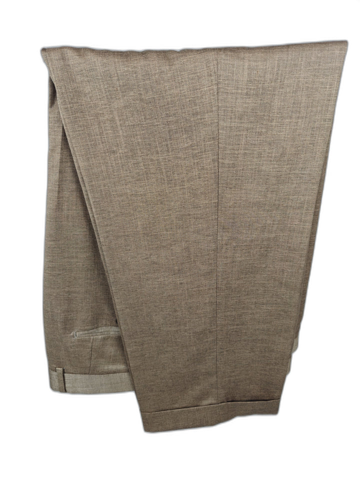 Mazari Men's 3 Piece Suit Tan Textured Size 46R Wool Blend Jacket Vest Pants