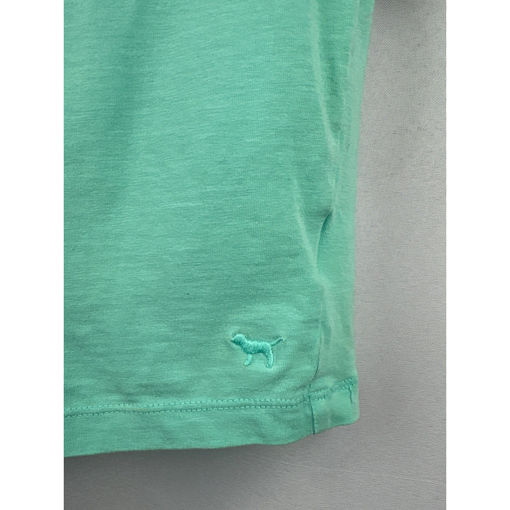 Women’s Pink Small Aqua & White Short Sleeve Crop Top