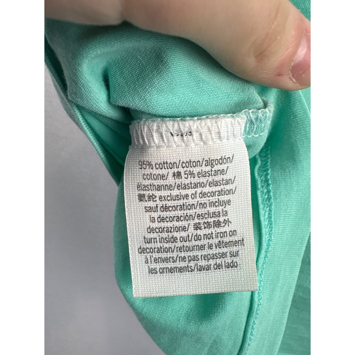 Women’s Pink Small Aqua & White Short Sleeve Crop Top