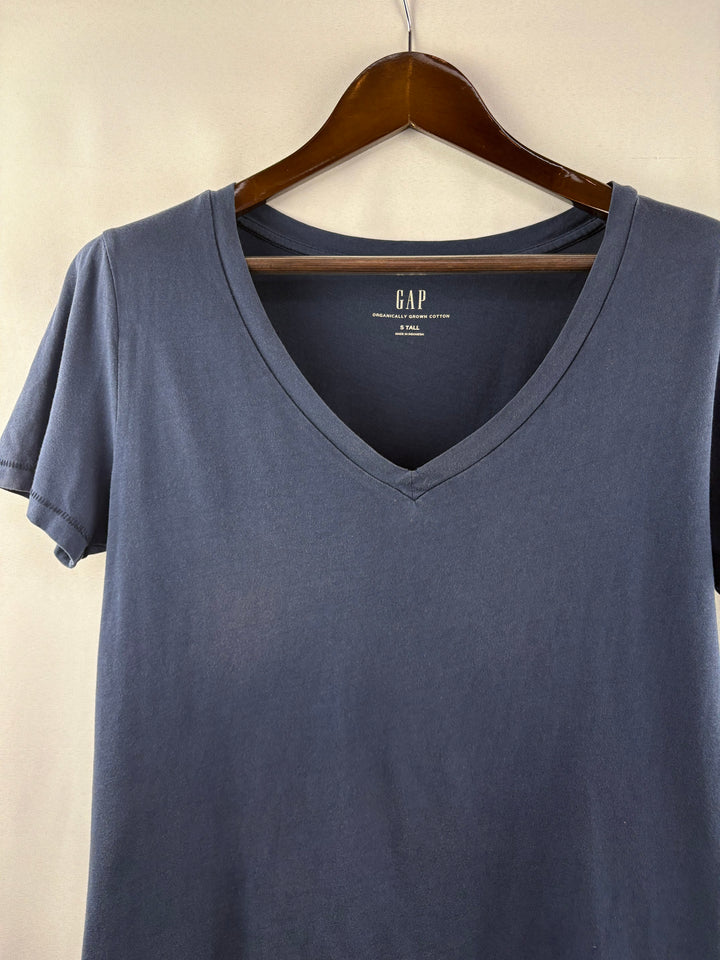 Women’s GAP Small Tall Grayish Blue V-Neck T-Shirt