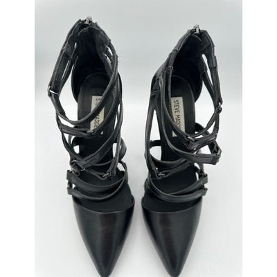 Steve Madden Foxxee Black Strappy Pointed Closed Toe Heel Size 7