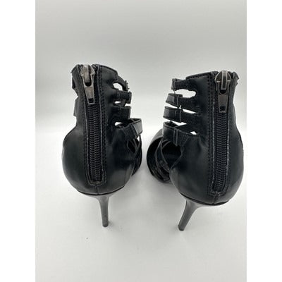 Steve Madden Foxxee Black Strappy Pointed Closed Toe Heel Size 7