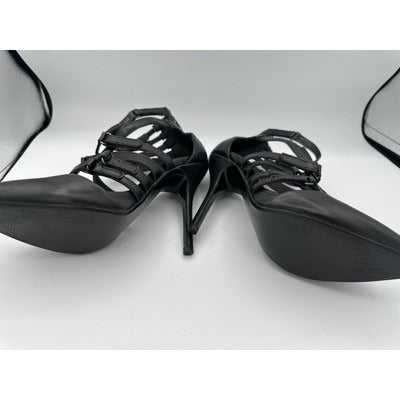 Steve Madden Foxxee Black Strappy Pointed Closed Toe Heel Size 7