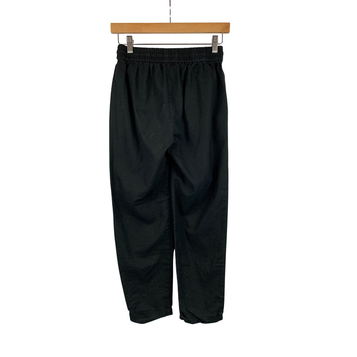 J.Crew Womens Black Elastic Waist Linen-Cotton Pants