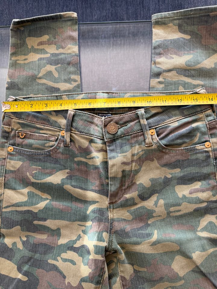 True Religion Casey Super Skinny Camo Jeans Camouflage Size 26