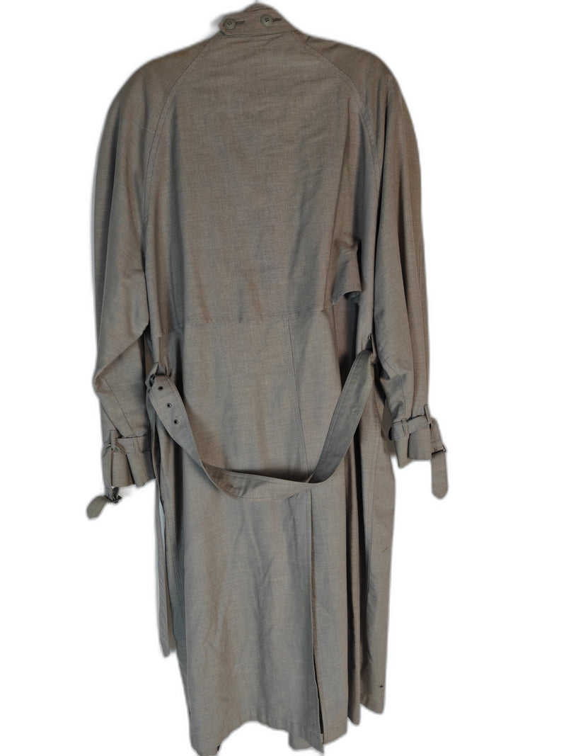 Christian Dior Le Connaisseur Men's Taupe Belted Trench Coat Long Double Breasted Vintage