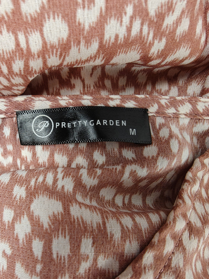 Women PrettyGarden Maxi Dress Brown White Size M