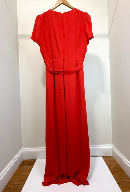J.Crew Wide‑Leg V‑Neck Red Jumpsuit Sz14 NWOT