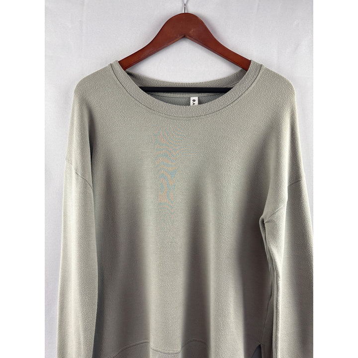 Athleta Womens Small Olive Green Long Sleeve Modal Blend Pullover Sweatshirt