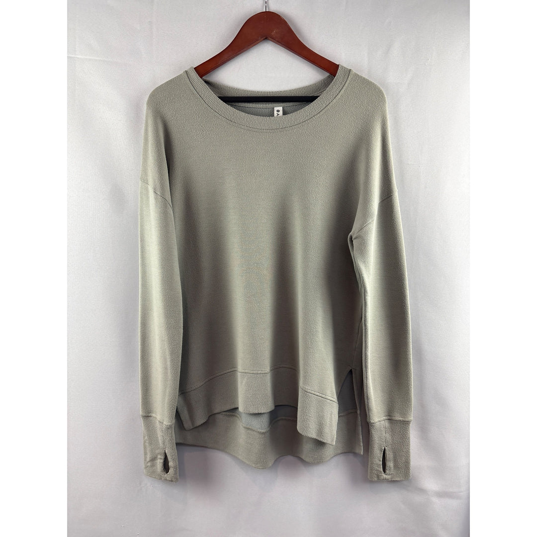 Athleta Womens Small Olive Green Long Sleeve Modal Blend Pullover Sweatshirt