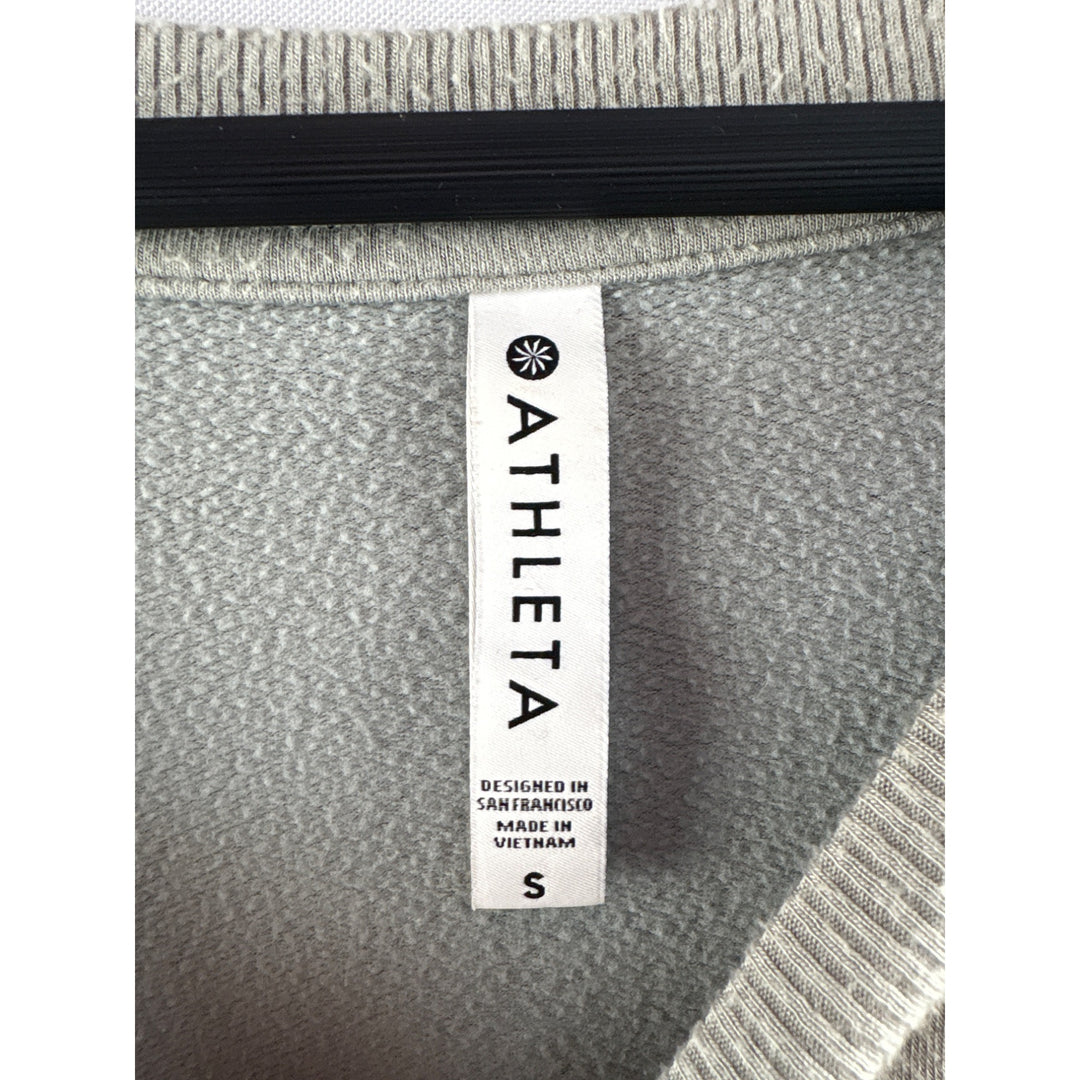 Athleta Womens Small Olive Green Long Sleeve Modal Blend Pullover Sweatshirt