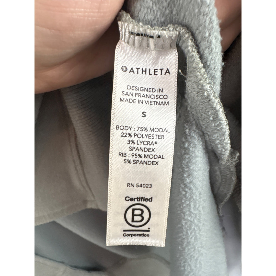 Athleta Womens Small Olive Green Long Sleeve Modal Blend Pullover Sweatshirt