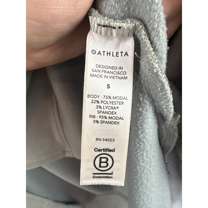 Athleta Womens Small Olive Green Long Sleeve Modal Blend Pullover Sweatshirt