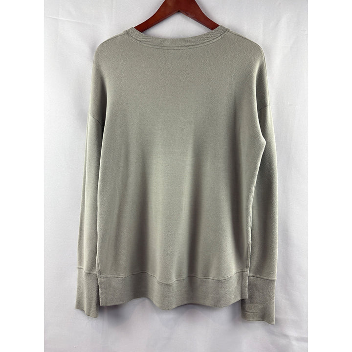 Athleta Womens Small Olive Green Long Sleeve Modal Blend Pullover Sweatshirt