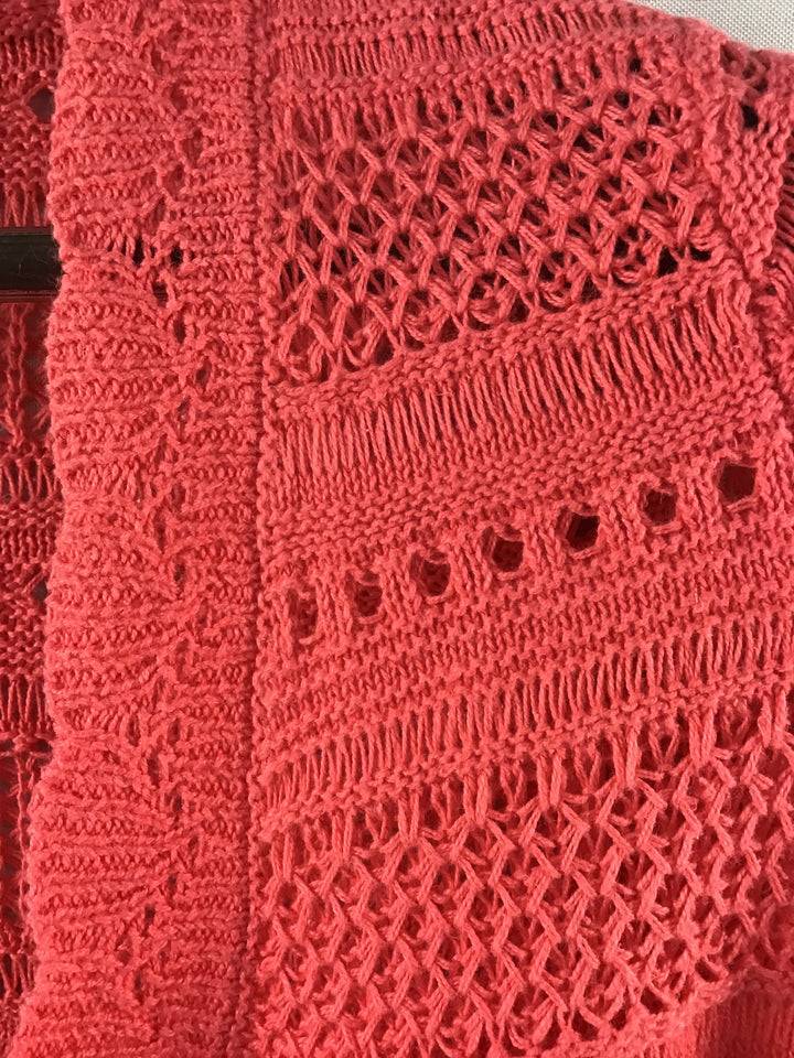 Women’s Christopher & Banks Coral Knit Capped Sleeve Cardigan Size Small