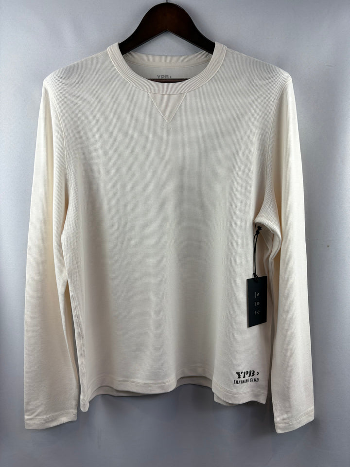 Men’s YPB Large Cream Long Sleeve Waffle Shirt