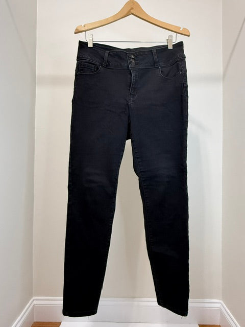 Wax Jean Butt I Love You Curvy Skinny Jeans Black Sz16 / 34