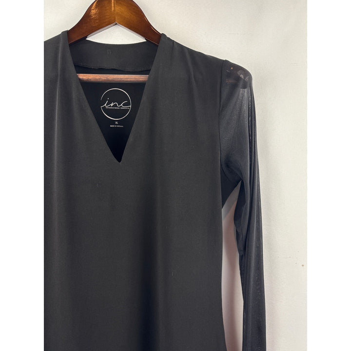 Women’s I.N.C International Concepts XL Black Long Meah Sleeve Blouse