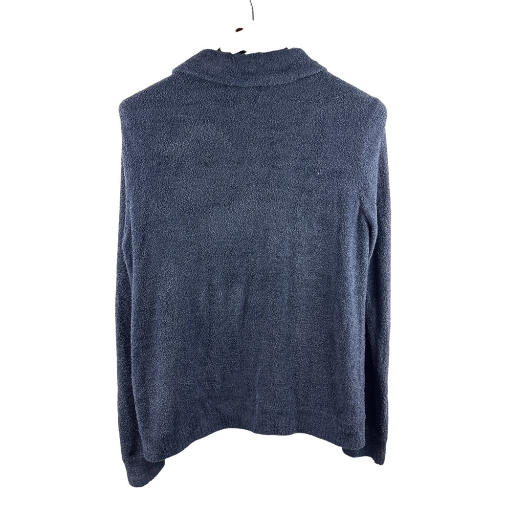 Women’s Barefoot Dreams Large Navy Blue Zip Up Plush Cardigan