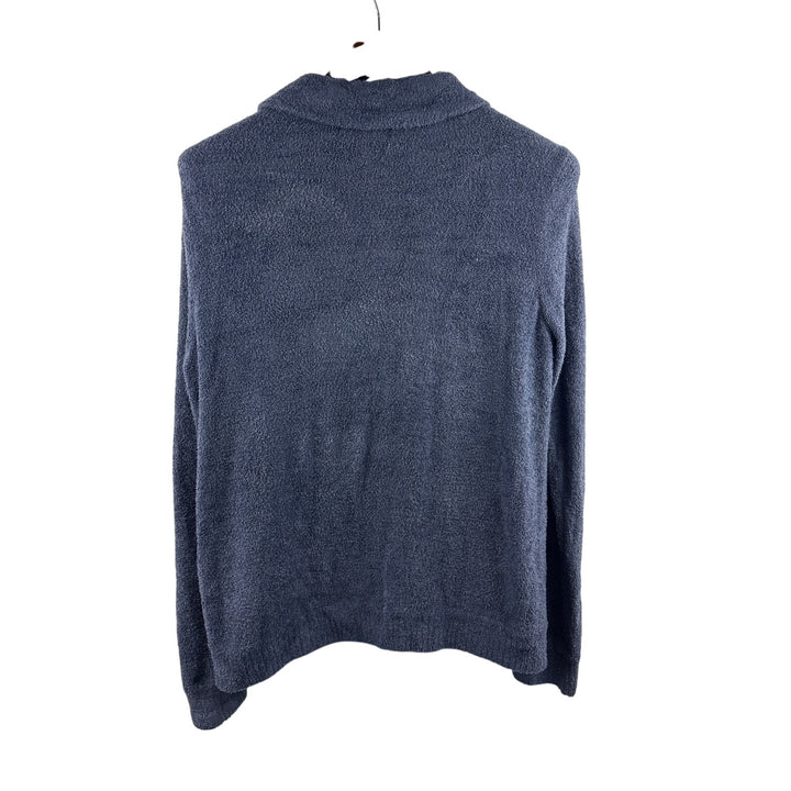 Women’s Barefoot Dreams Large Navy Blue Zip Up Plush Cardigan