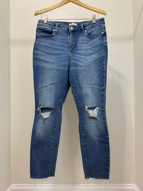 LC Lauren Conrad Skinny Jeans Distressed Raw Hem Sz14