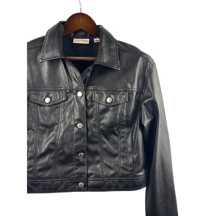 Women’s Universal Thread Small Black Faux Leather Jacket