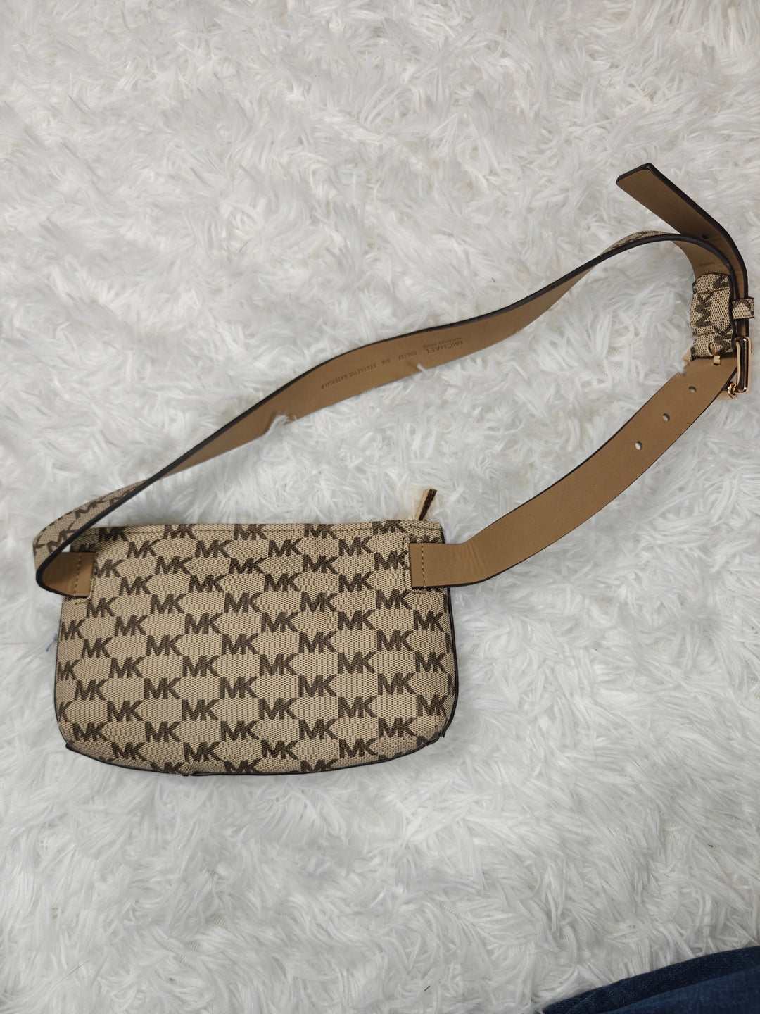 Womens Michael Kors Adjustable Belt Bag Beige Brown One Size