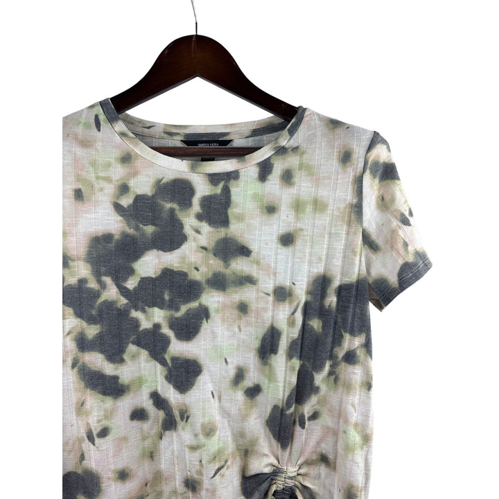 Women’s Simply Vera by Vera Wang Medium Cream w/ Multicolor Pattern Short Sleeve