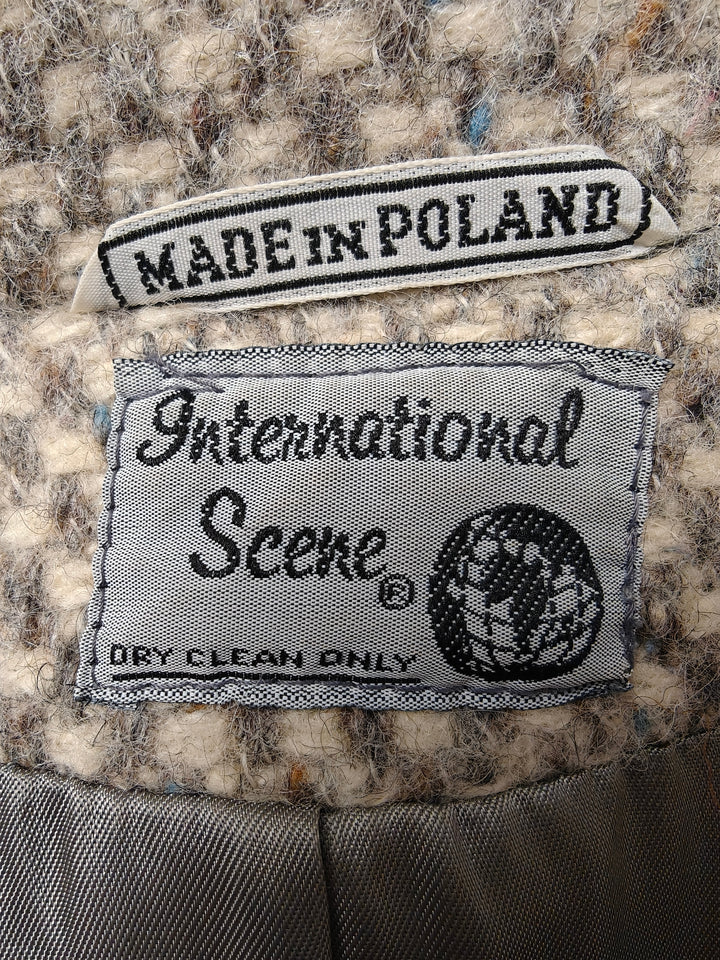 Womens International Scene Vintage Double Breasted Tweed Coat Size 5 6