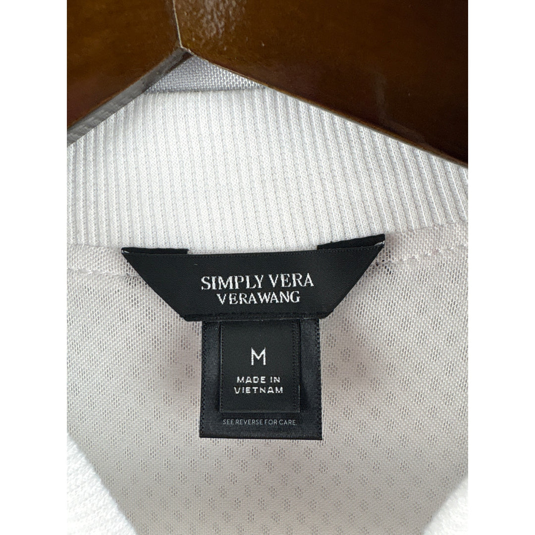 Women’s Simply Vera Vera Wang Medium White Mesh Bomber Jacket