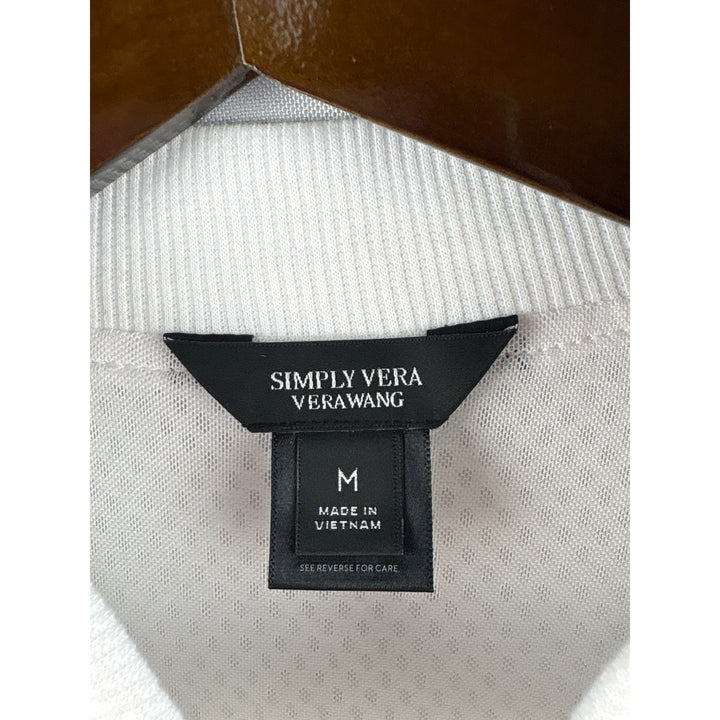 Women’s Simply Vera Vera Wang Medium White Mesh Bomber Jacket