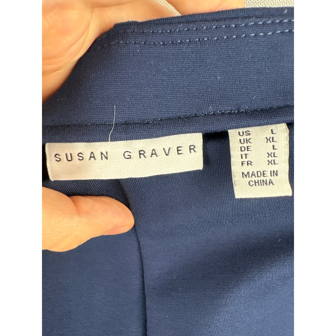 Women’s Susan Graver Large Navy Blue Spandex Slacks
