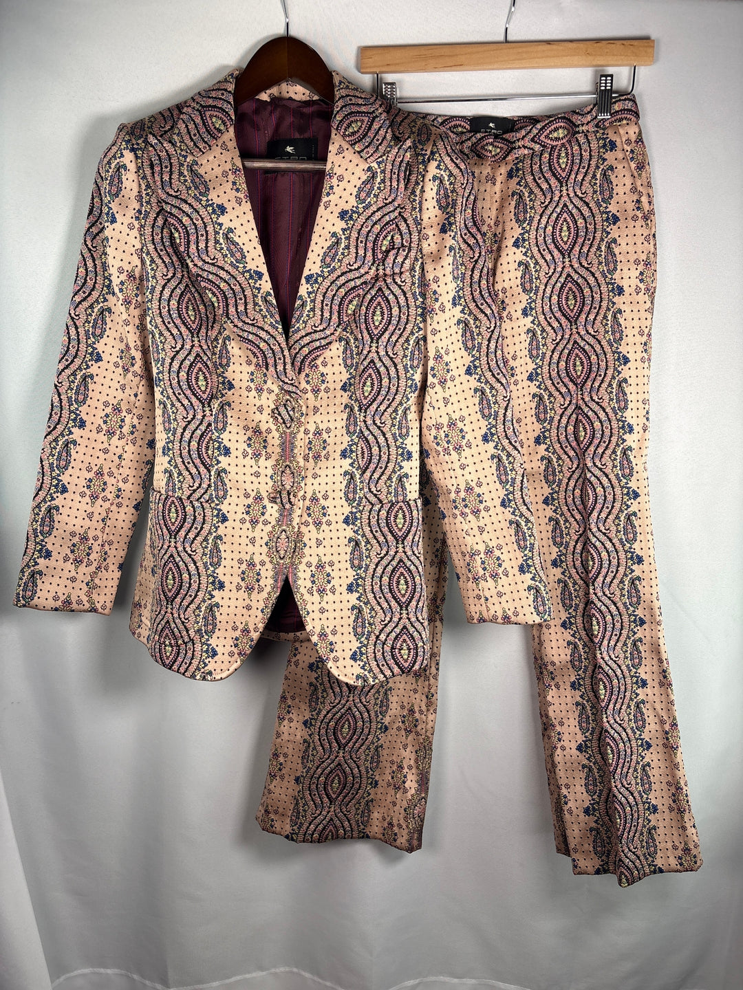 Women’s ETRO Size 40/42 Nude Abstract Patterned Pantsuit