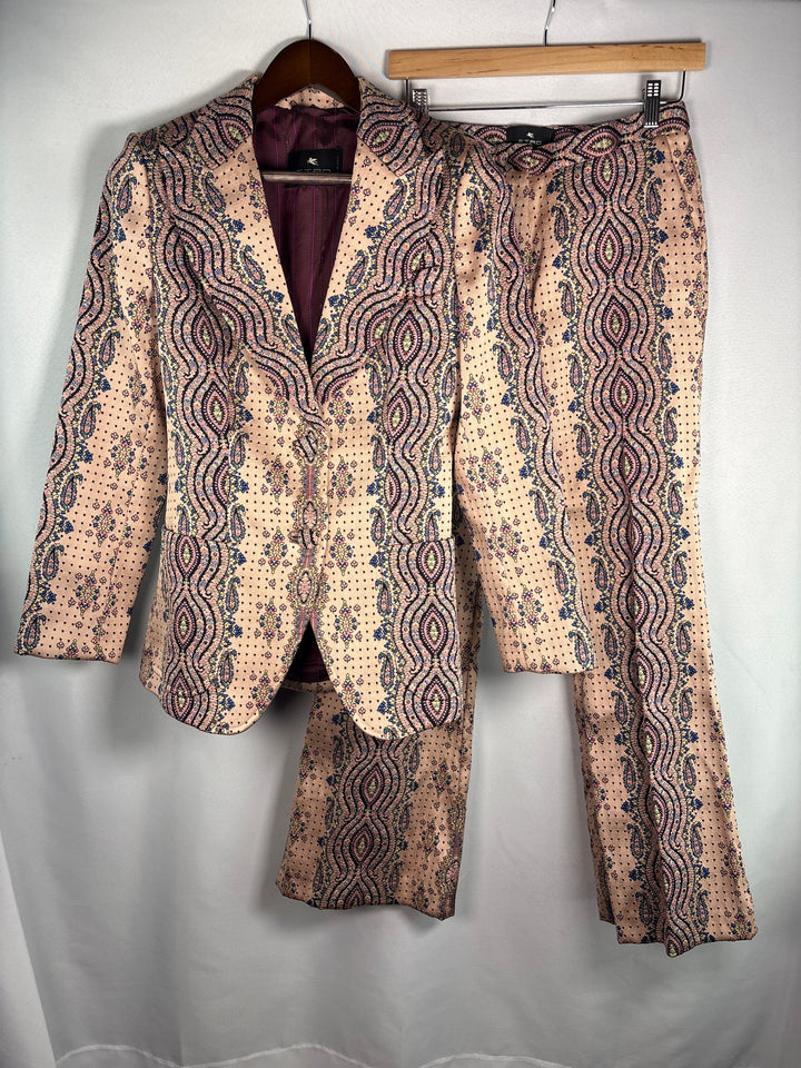 Women’s ETRO Size 40/42 Nude Abstract Patterned Pantsuit
