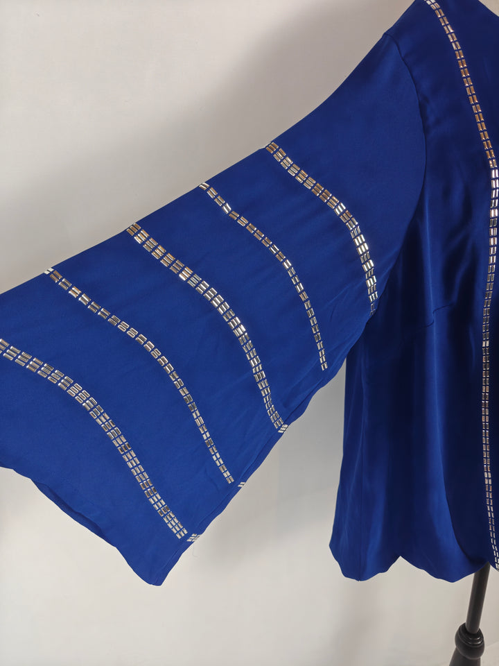 Womens Alfani Embellished Tunic Top Bright Blue Size 24W