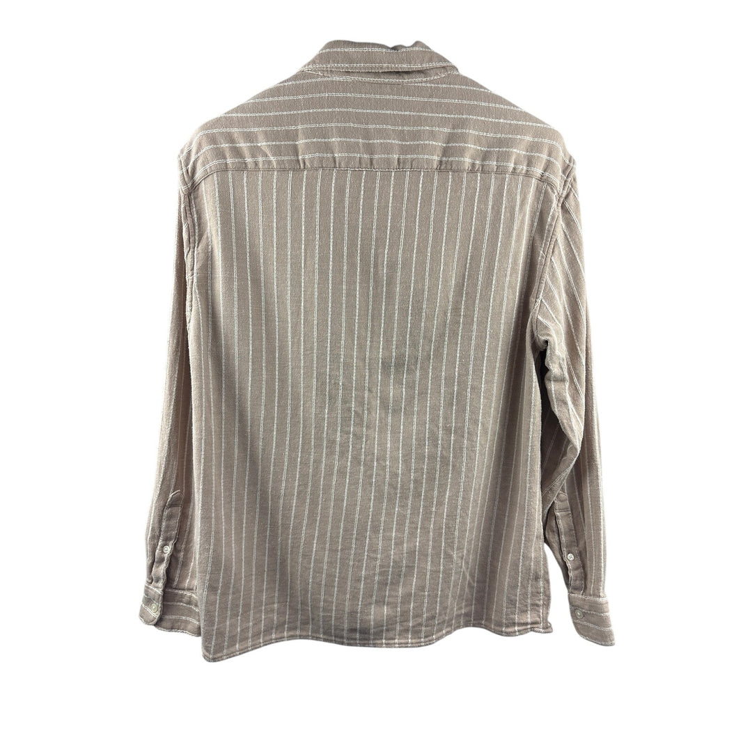 Women’s Abercrombie & Fitch Medium Tan & White Striped Button Up